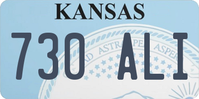 KS license plate 730ALI
