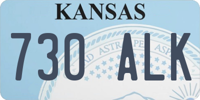 KS license plate 730ALK