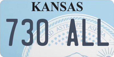 KS license plate 730ALL