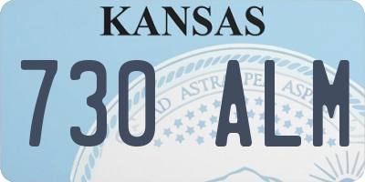 KS license plate 730ALM