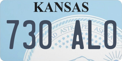 KS license plate 730ALO