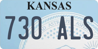 KS license plate 730ALS