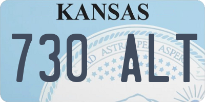 KS license plate 730ALT