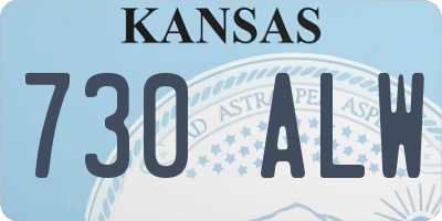 KS license plate 730ALW