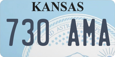 KS license plate 730AMA