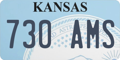 KS license plate 730AMS