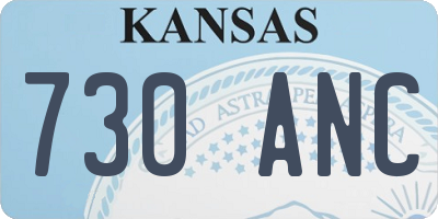 KS license plate 730ANC