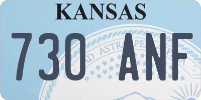 KS license plate 730ANF