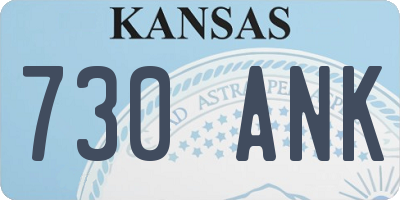 KS license plate 730ANK
