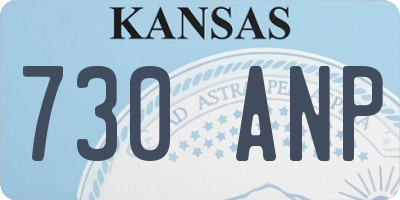 KS license plate 730ANP