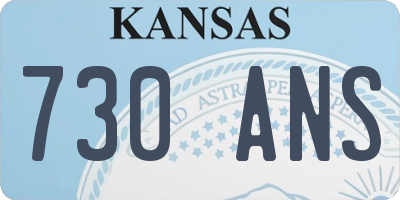 KS license plate 730ANS