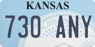 KS license plate 730ANY