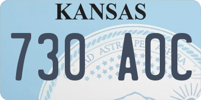 KS license plate 730AOC