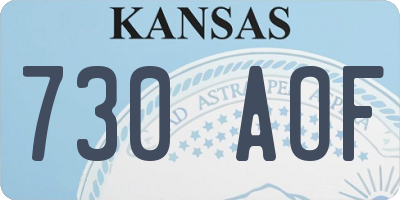 KS license plate 730AOF