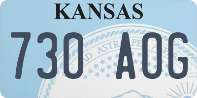 KS license plate 730AOG