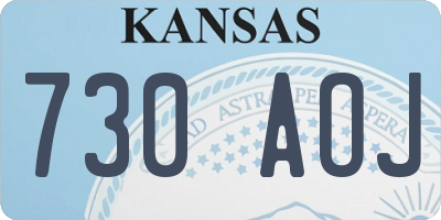 KS license plate 730AOJ