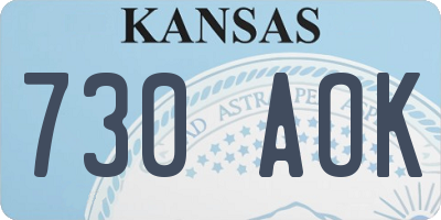 KS license plate 730AOK
