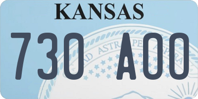 KS license plate 730AOO