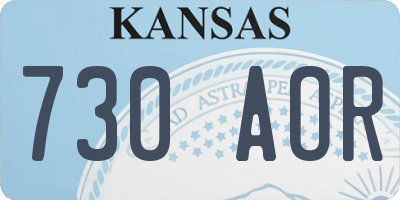 KS license plate 730AOR