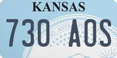 KS license plate 730AOS
