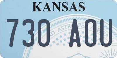 KS license plate 730AOU