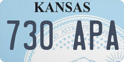 KS license plate 730APA