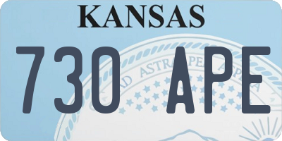 KS license plate 730APE