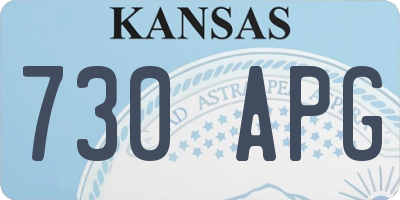 KS license plate 730APG