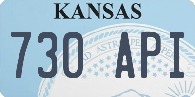 KS license plate 730API