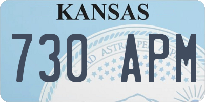 KS license plate 730APM