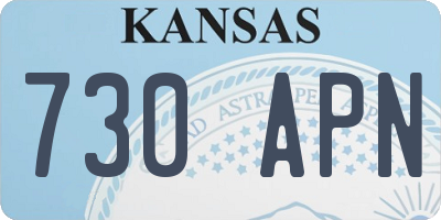 KS license plate 730APN