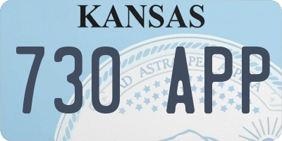 KS license plate 730APP