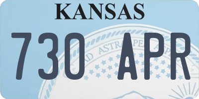 KS license plate 730APR