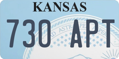 KS license plate 730APT