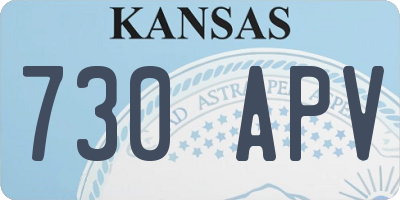 KS license plate 730APV