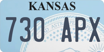 KS license plate 730APX