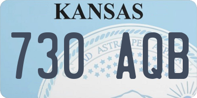 KS license plate 730AQB