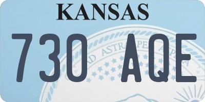 KS license plate 730AQE