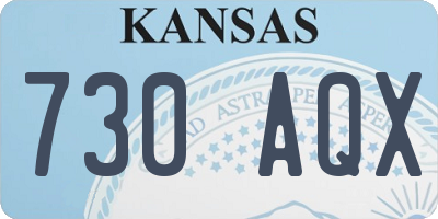 KS license plate 730AQX