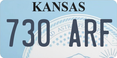 KS license plate 730ARF