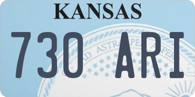 KS license plate 730ARI