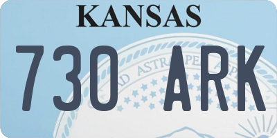 KS license plate 730ARK