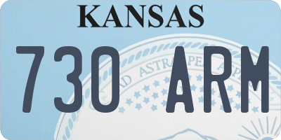 KS license plate 730ARM