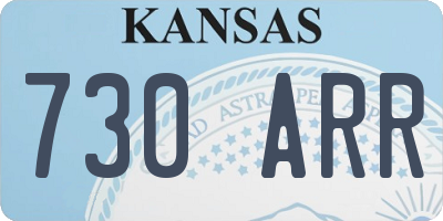 KS license plate 730ARR