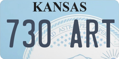 KS license plate 730ART