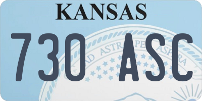 KS license plate 730ASC