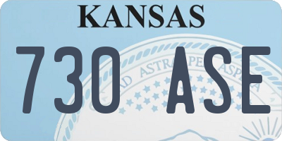 KS license plate 730ASE
