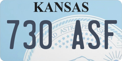 KS license plate 730ASF