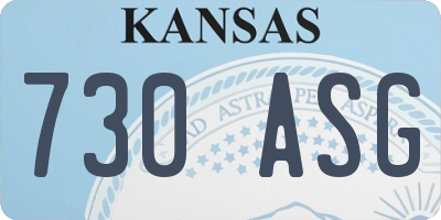 KS license plate 730ASG