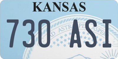 KS license plate 730ASI